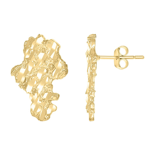 10Kt Gold Nugget Earrings