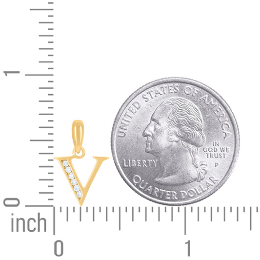 925 Sterling Silver Initial"V"