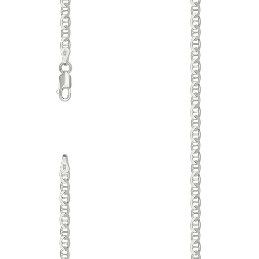 925 Silver Solid Classic Mariner Chain 3mm-9