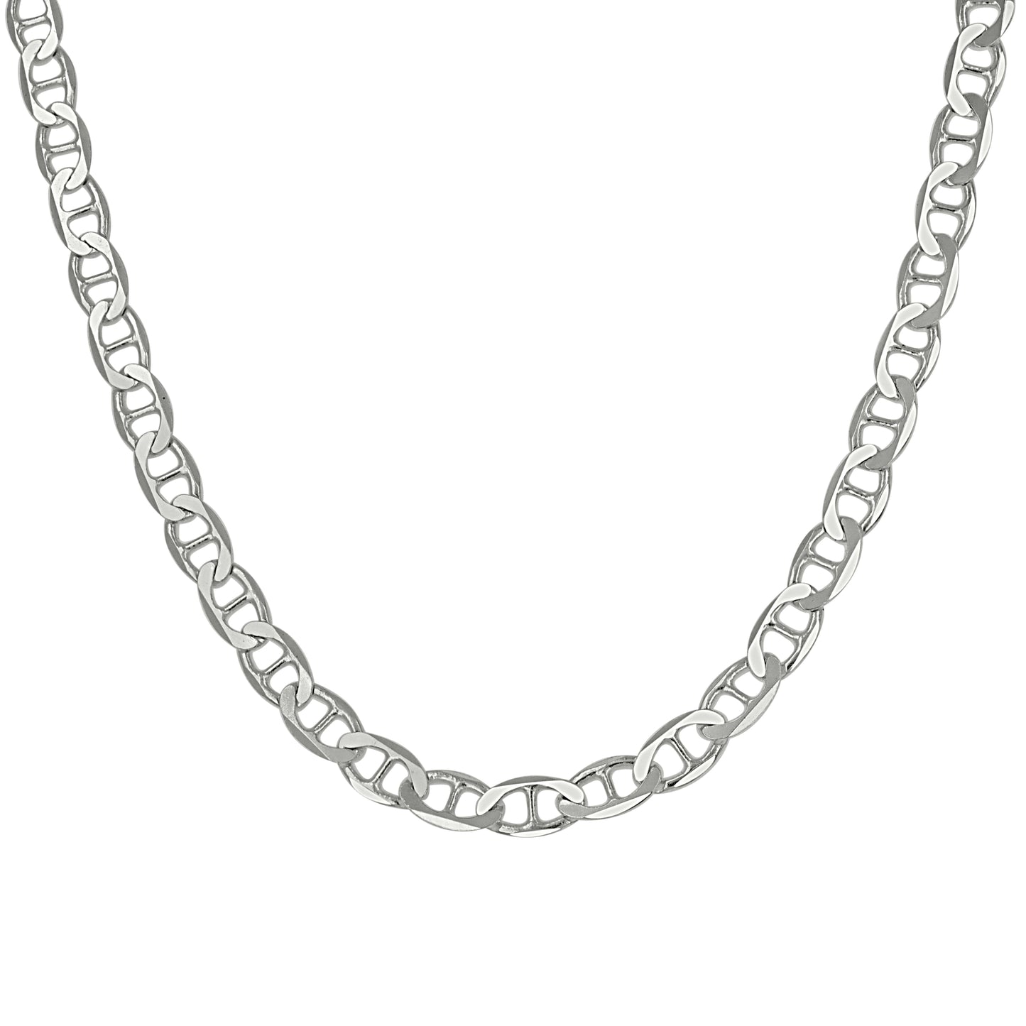 925 Sterling Silver Solid Classic Mariner Chain 4mm