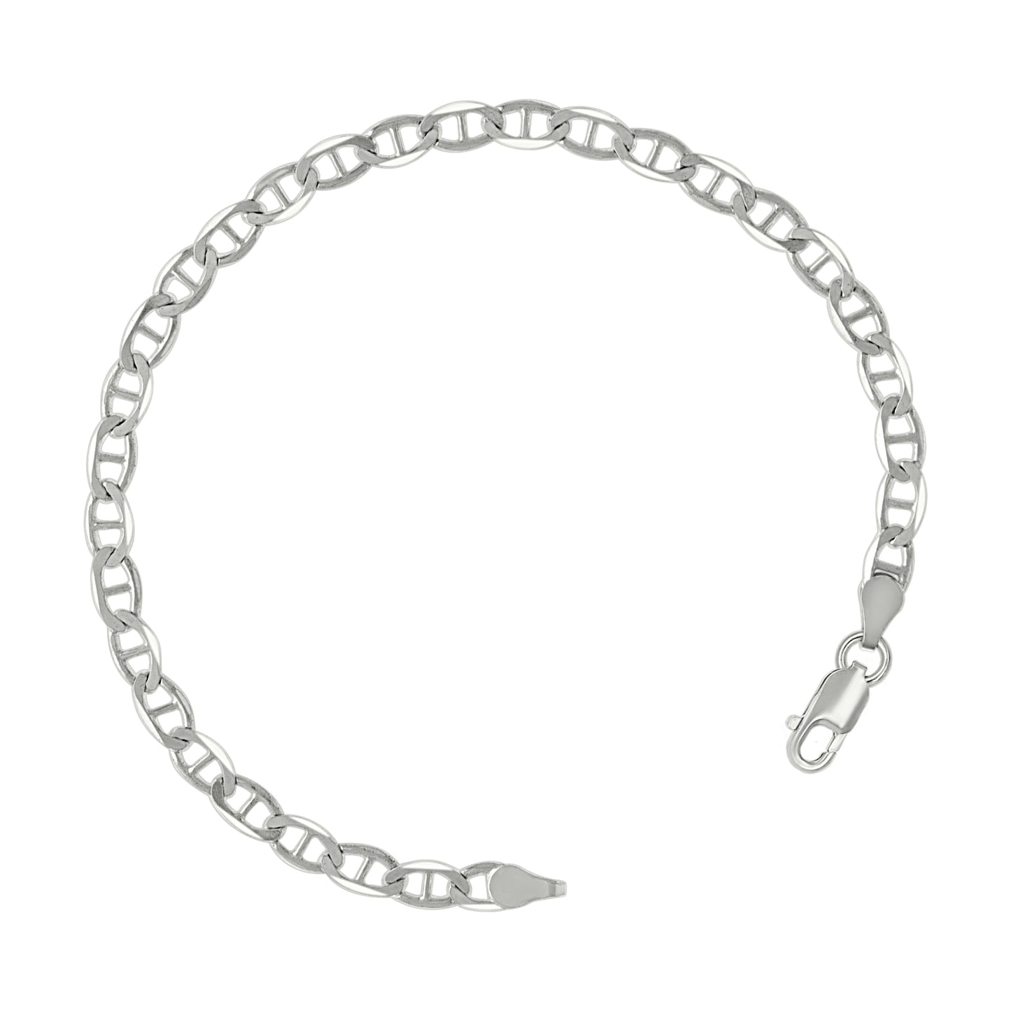 925 Sterling Silver Solid Classic Mariner Chain 4mm