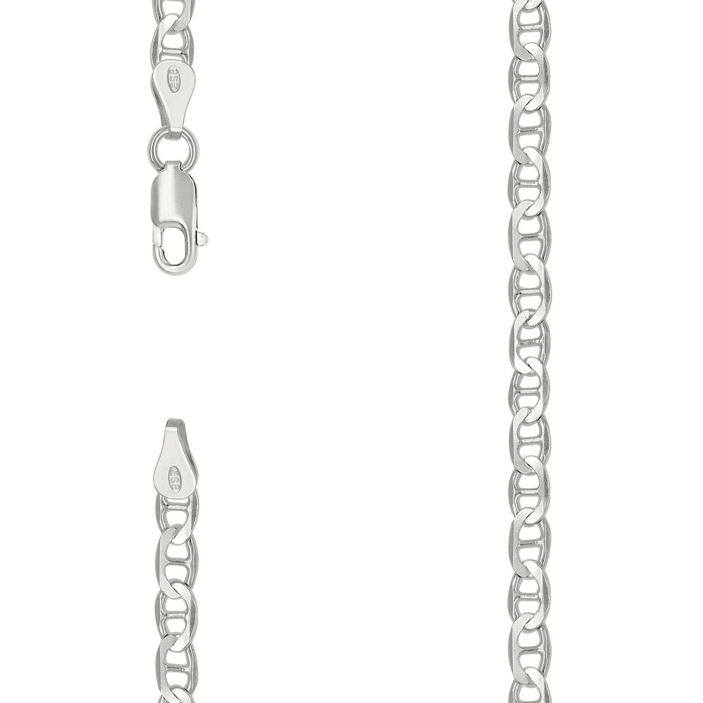 925 Silver Solid Classic Mariner Chain 4mm-9