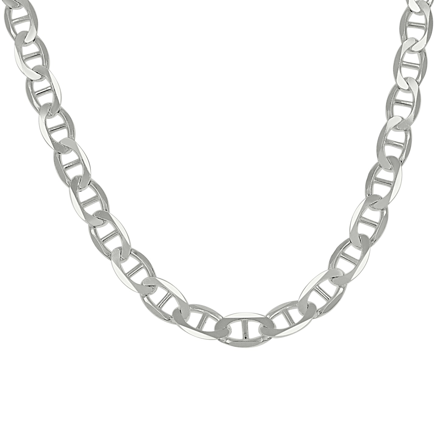 925 Sterling Silver Solid Classic Mariner Chain 6mm