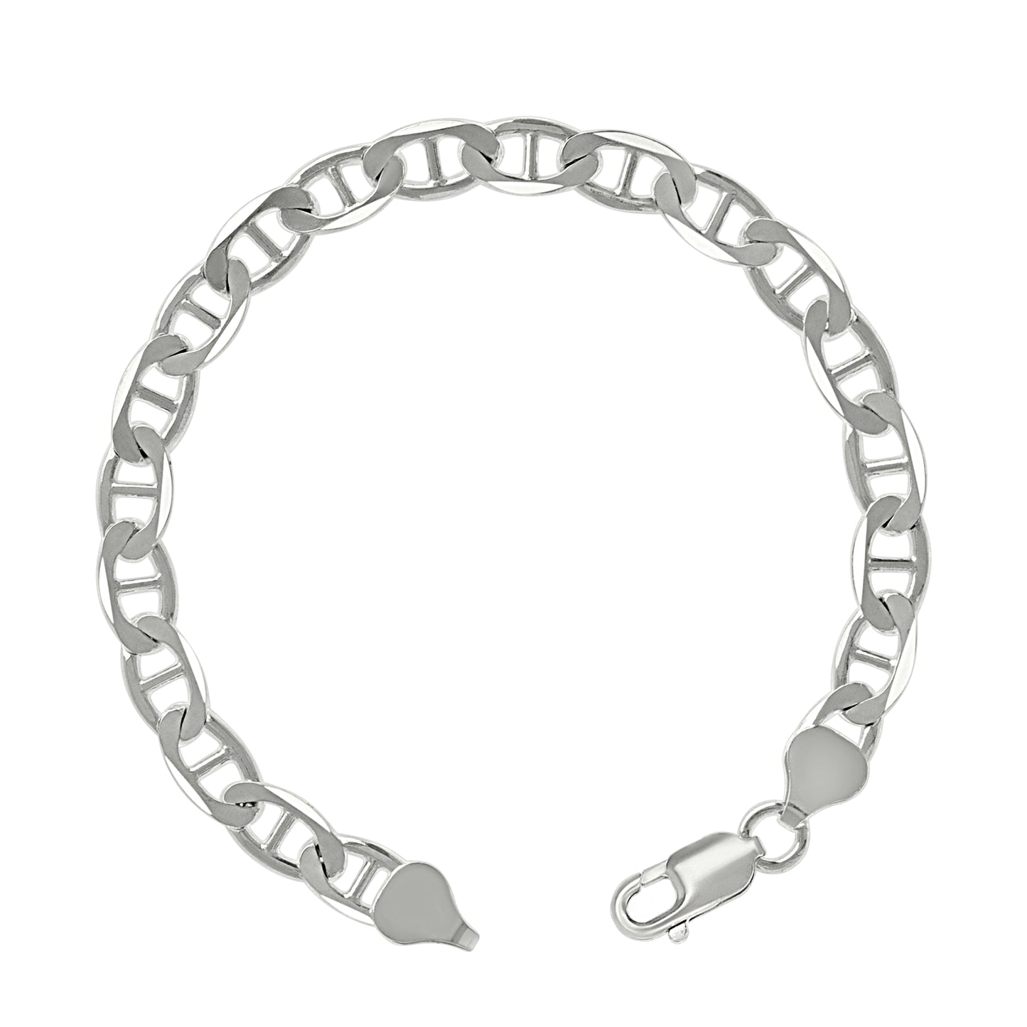 925 Sterling Silver Solid Classic Mariner Chain 6mm