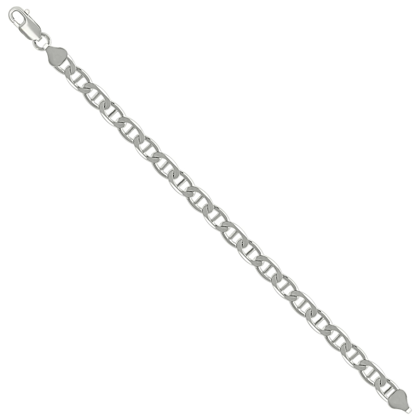 925 Silver Solid Classic Mariner Chain 6mm-7