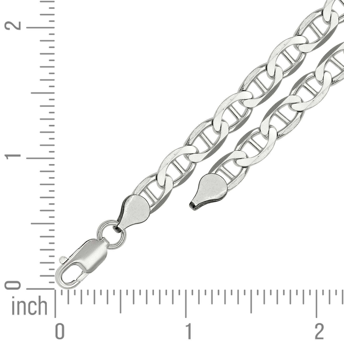 925 Silver Solid Classic Mariner Chain 6mm-7