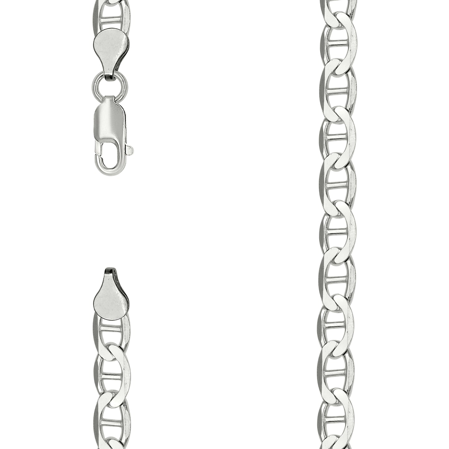 925 Sterling Silver Solid Classic Mariner Chain 6mm