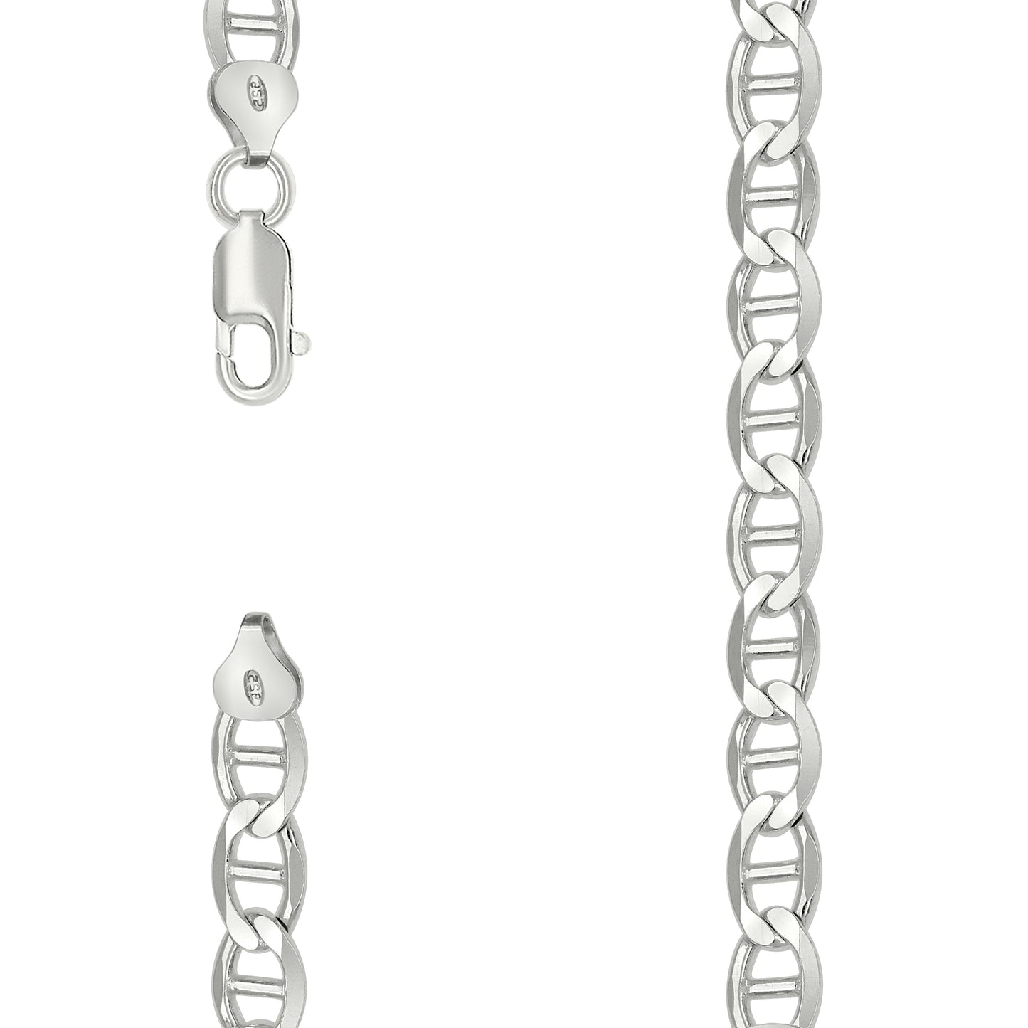 925 Silver Solid Classic Mariner Chain 7mm-9