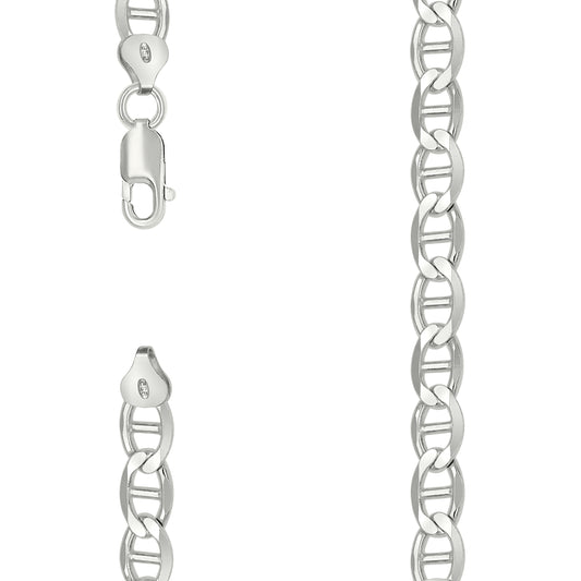 925 Silver Solid Classic Mariner Chain 7mm-9