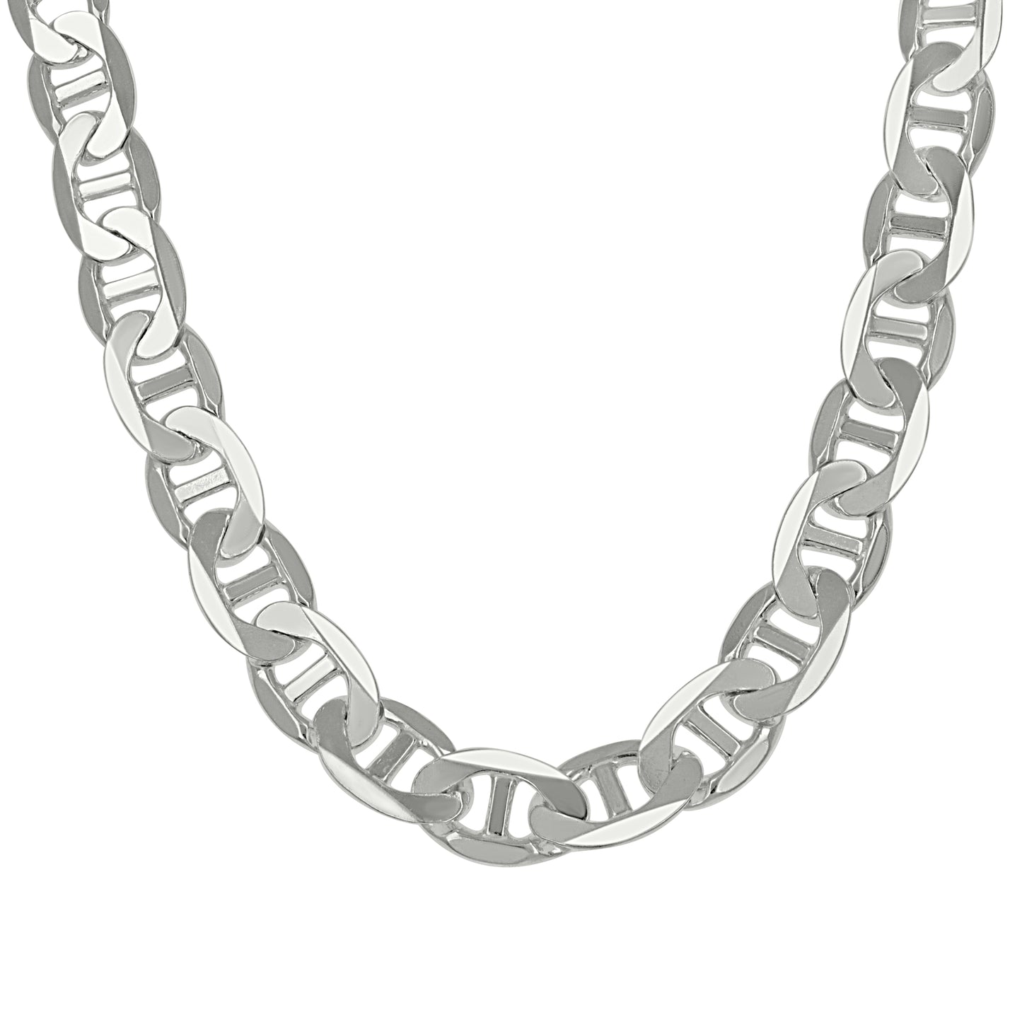 925 Sterling Silver Solid Classic Mariner Chain 9.5mm