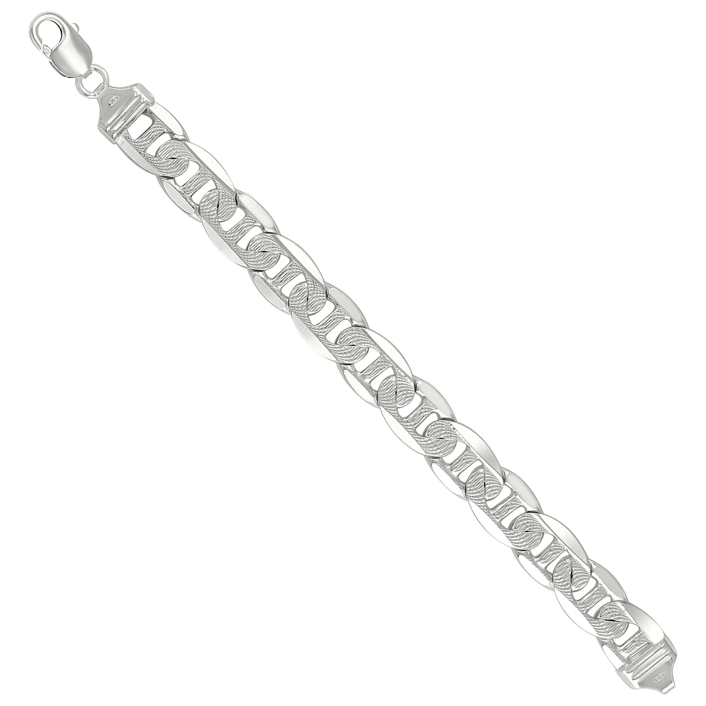 925 Silver Solid Classic Mariner Chain 13mm-28