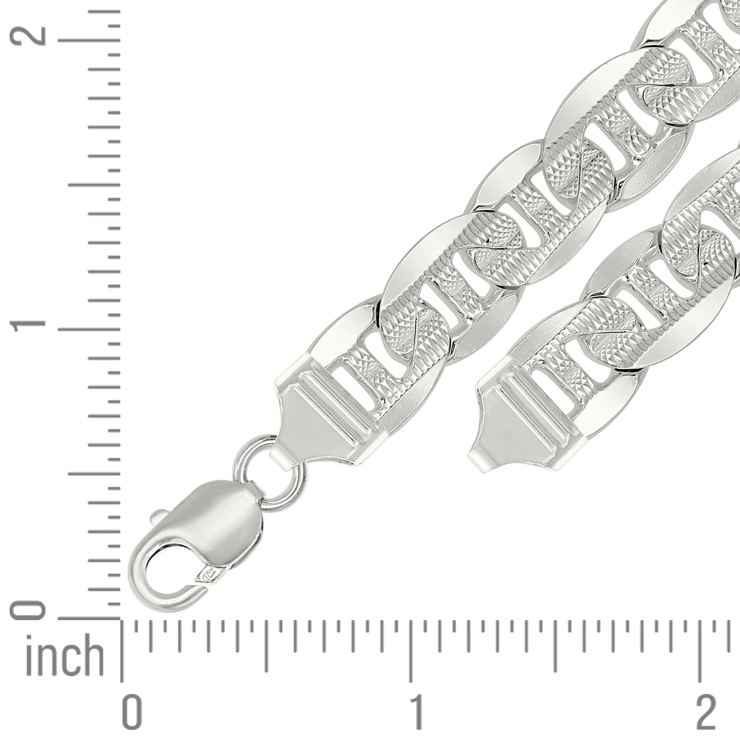 925 Silver Solid Classic Mariner Chain 11mm-9