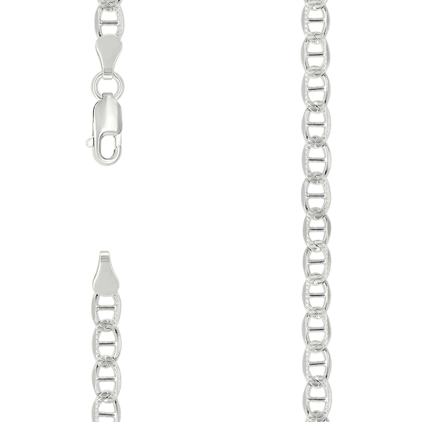 925 Silver Solid Classic Mariner Chain 4mm-9