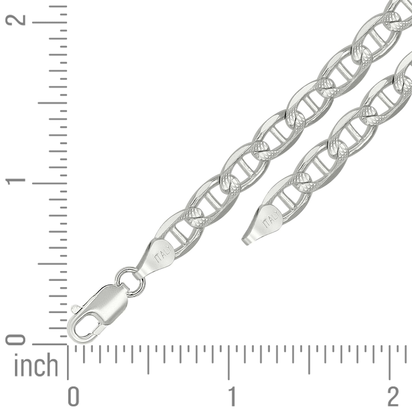 925 Silver Solid Classic Mariner Chain 6mm-7