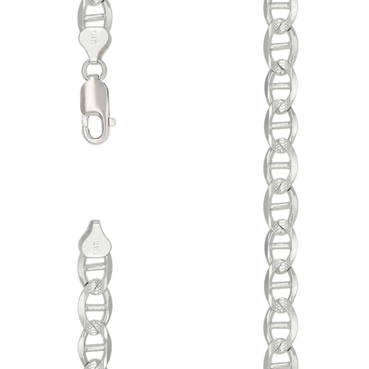 925 Silver Solid Classic Mariner Chain 7mm-9