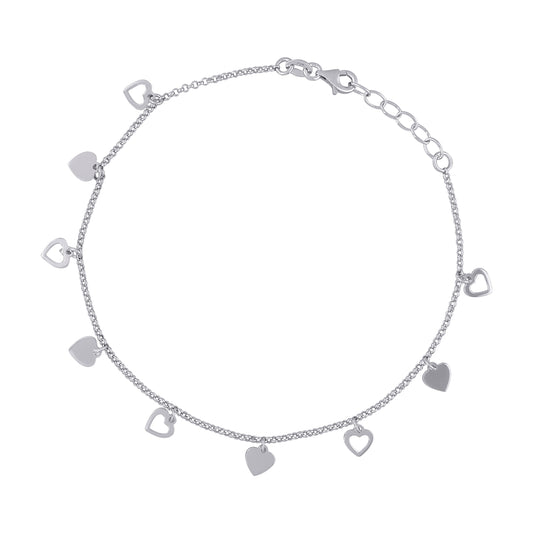 925 Sterling Silver Anklet 9.5"+0.5"