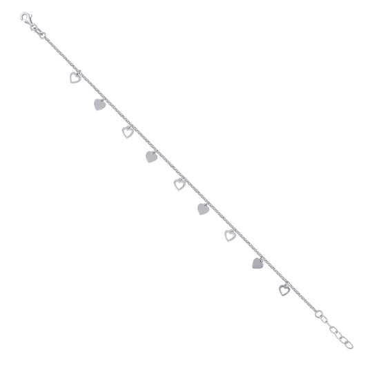 925 Sterling Silver Anklet 9.5"+0.5"