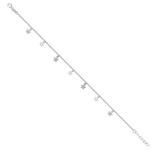 925 Sterling Silver Anklet 9"+1'