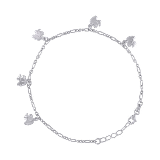 925 Sterling Silver Anklet 9"+1"