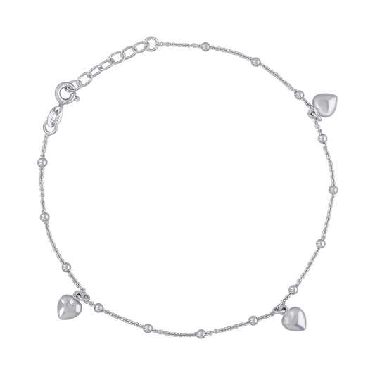 925 Sterling Silver Anklet 9"+1"