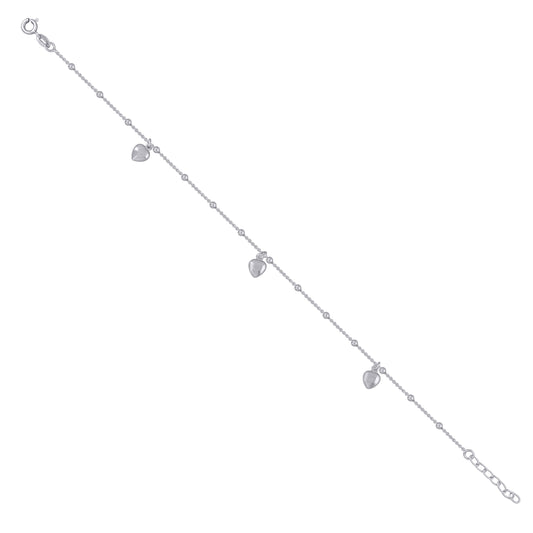 925 Sterling Silver Anklet 9"+1"