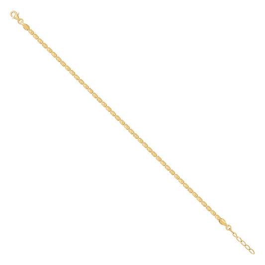 925 Silver Barrel Moon-Cut Yellow Plated 3mm-10"