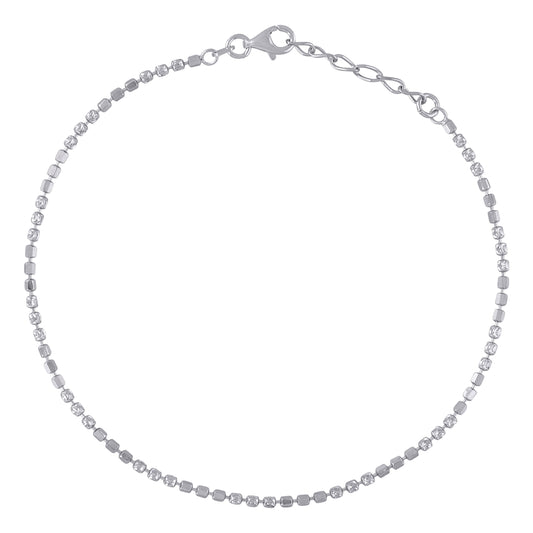 925 Silver Fancy Moon Chain Rhodium Plated 2mm-10"