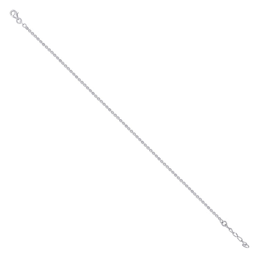 925 Silver Fancy Moon Chain Rhodium Plated 2mm-10"