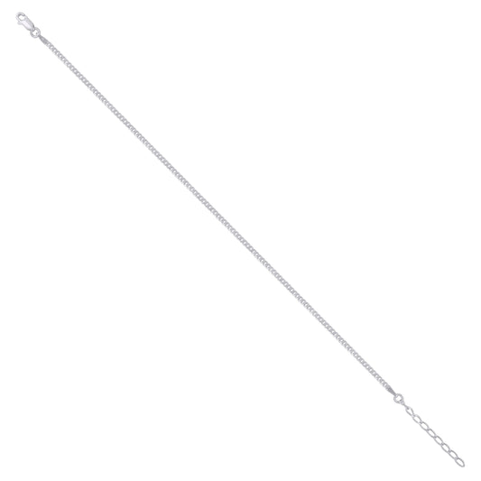 925 Silver 060 Cuban Chain Rhodium Plated