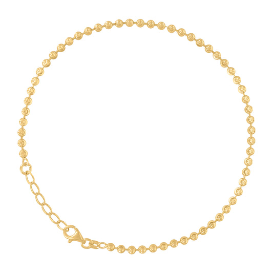 925 Sterling Silver Moon Cut Yellow Chain 3mm-16