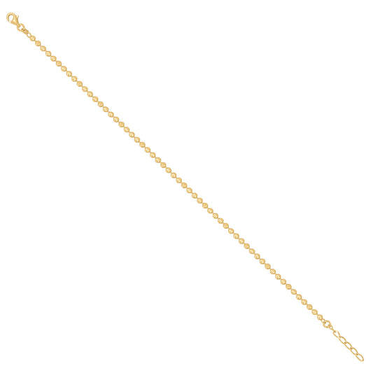 925 Sterling Silver Moon Cut Yellow Chain 3mm-16