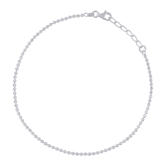 925 Sterling Silver Moon Cut Rhodium Chain 2mm-14