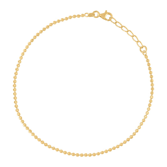 925 Sterling Silver Moon Cut Yellow Chain 2mm-16