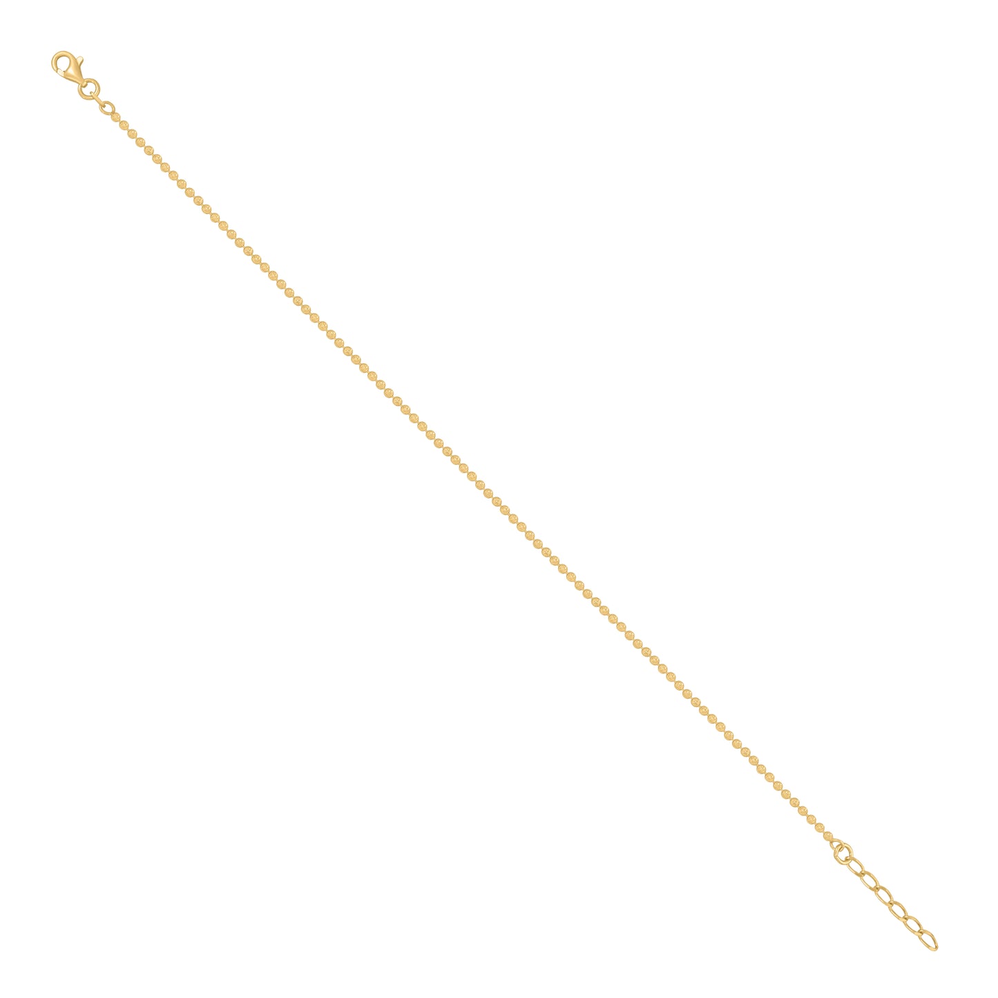 925 Sterling Silver Moon Cut Yellow Chain 2mm-16