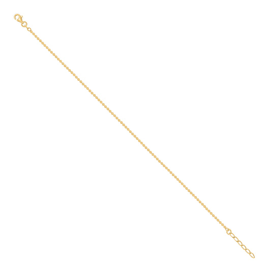 925 Sterling Silver Moon Cut Yellow Chain 2mm-16
