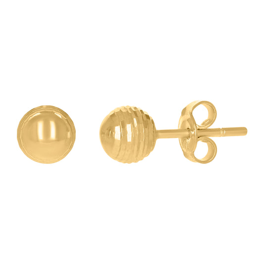14Kt Gold Fancy Ball-Stud Earrings 6mm