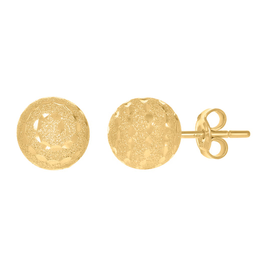 14Kt Gold Fancy Ball-Stud Earrings 10mm