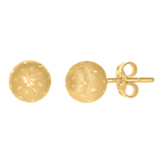 14Kt Gold Fancy Ball-Stud Earrings 8mm