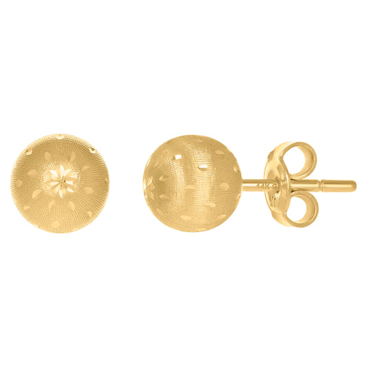 14Kt Gold Fancy Ball-Stud Earrings 10mm