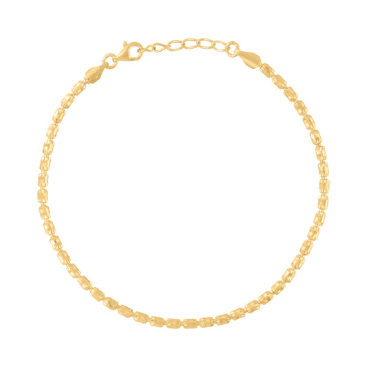 925 Sterling Silver Crystal-Cut Barrel Chain 003 -