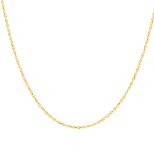 925 Sterling Silver Moon-Cut Barrel Chain Yellow 2