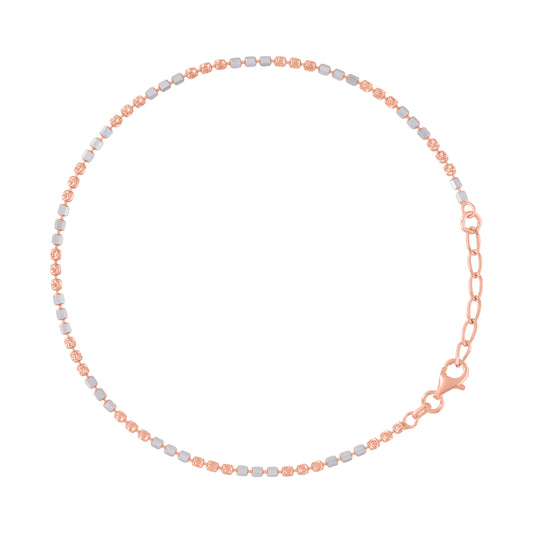925 Silver Fancy Moon Chain Rose Rhodium Plated 2M
