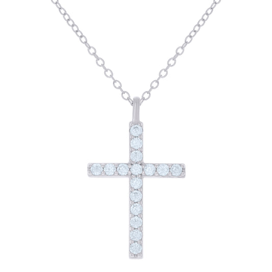 925 Sterling Silver Cz Necklace 18"(16"+1"+1")