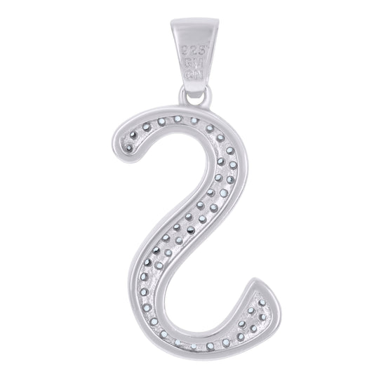 925 Sterling Silver Initial Letter "S" Pendant