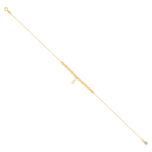 10Kt Gold Turkish Anklet 10"