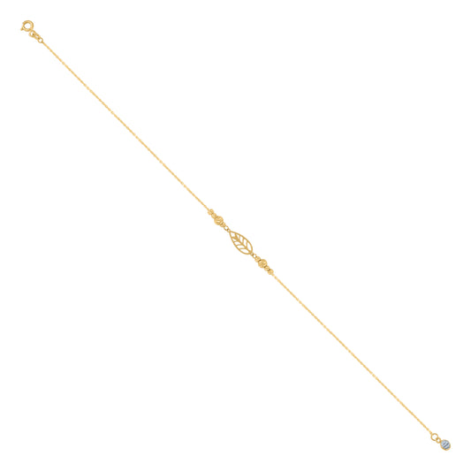 10Kt Gold Turkish Anklet 10"
