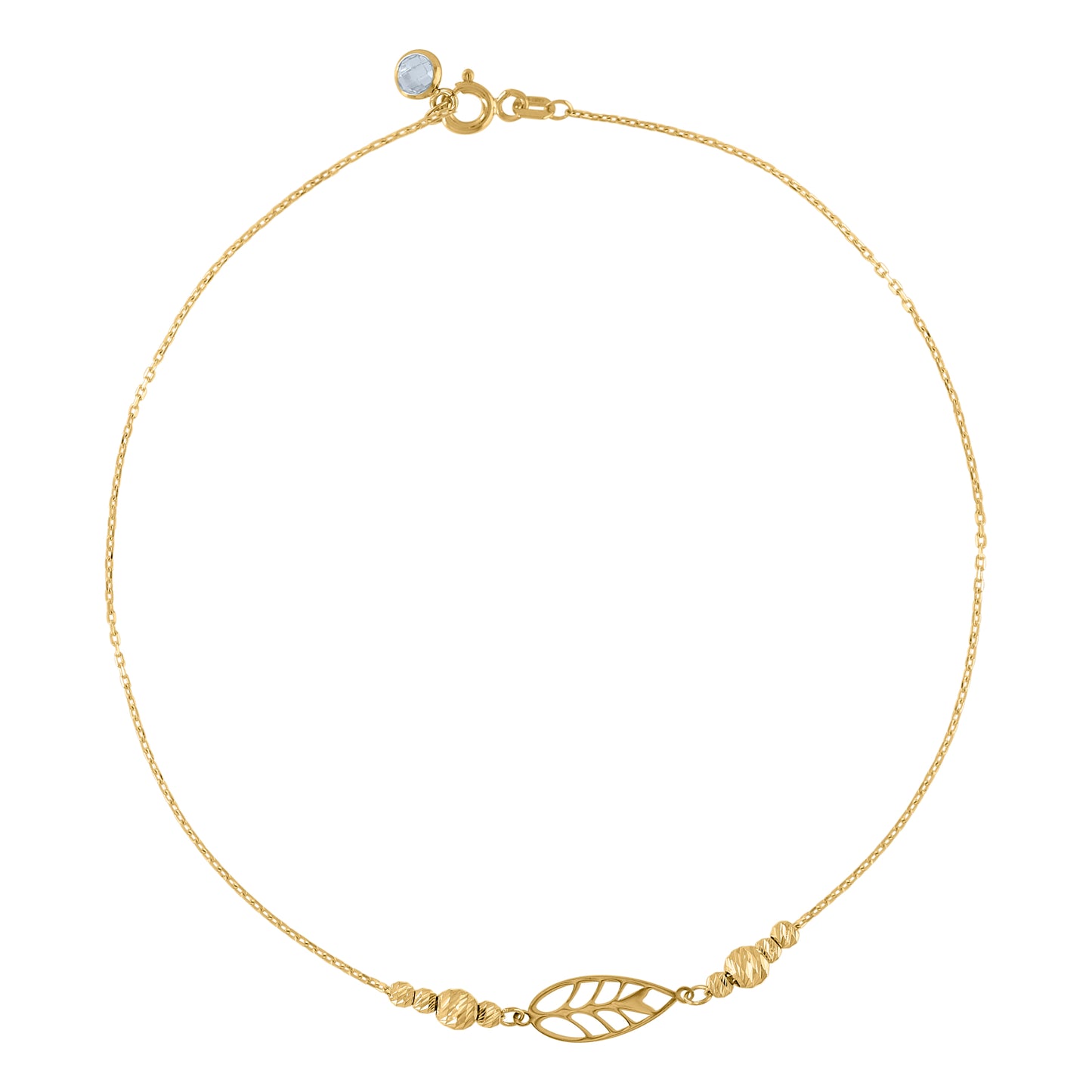 10Kt Gold Turkish Anklet 10"