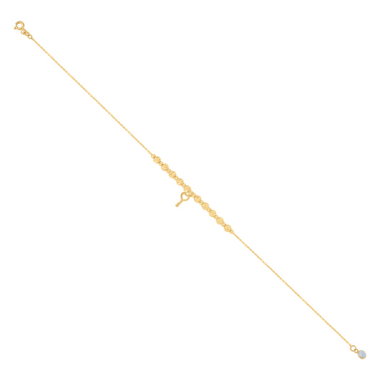 10Kt Gold Turkish Anklet 10 "