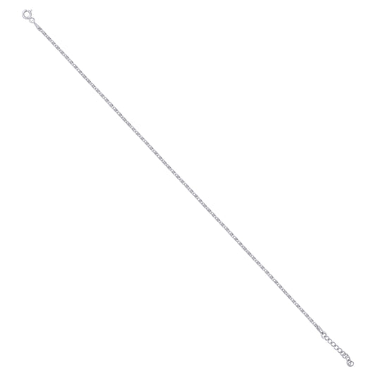 925 Sterling Silver 040 Snail Rhodium Plated 10"