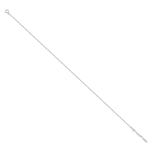 925 Sterling Silver D/C Bars Rhodium Plated 10"